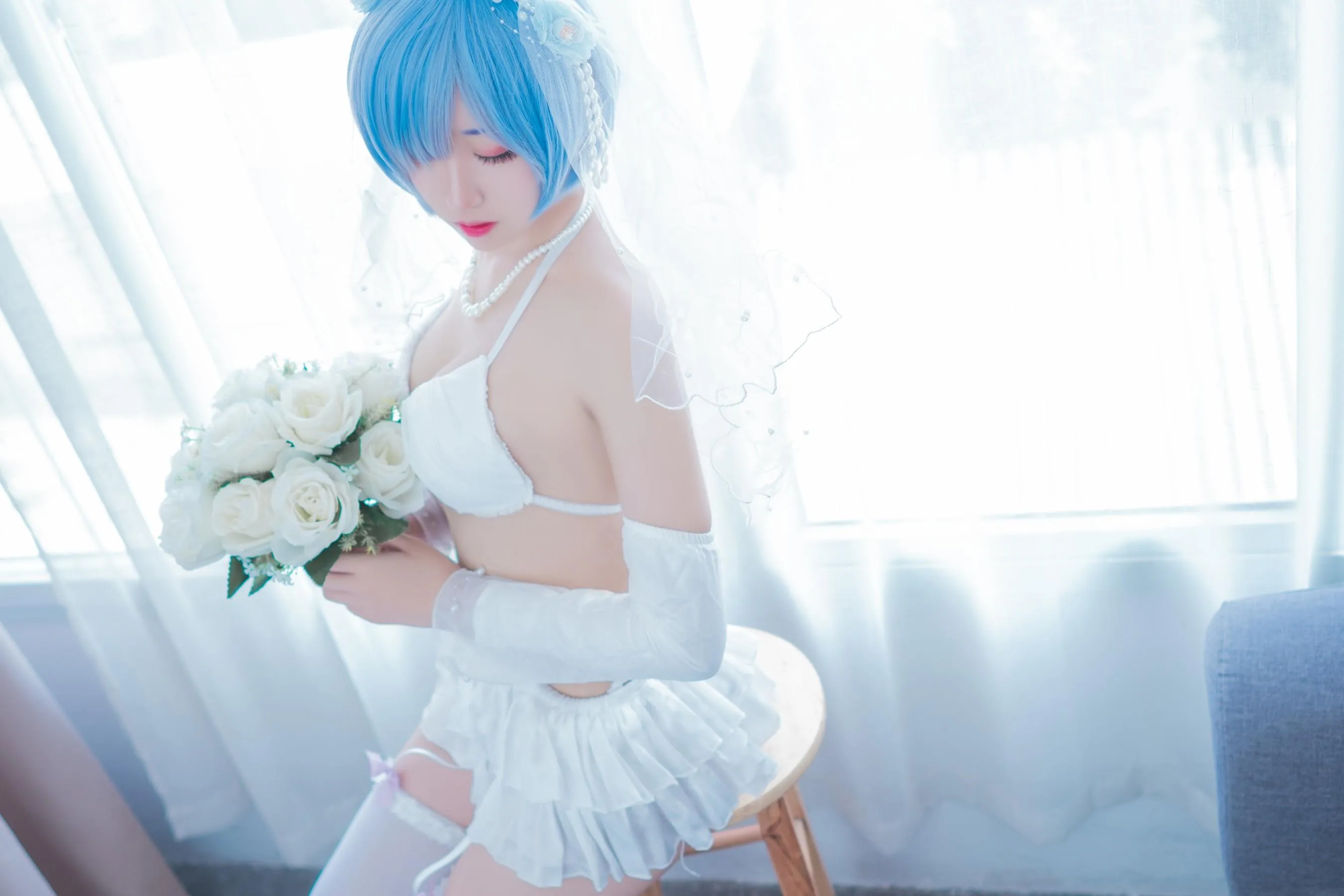 猫君君_MaoJun – NO.22 蕾姆内衣花嫁 [41P]插图6